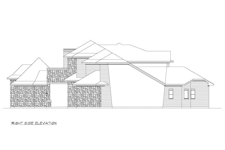 Home Plan Right Elevation of this 6-Bedroom,7138 Sq Ft Plan -195-1368