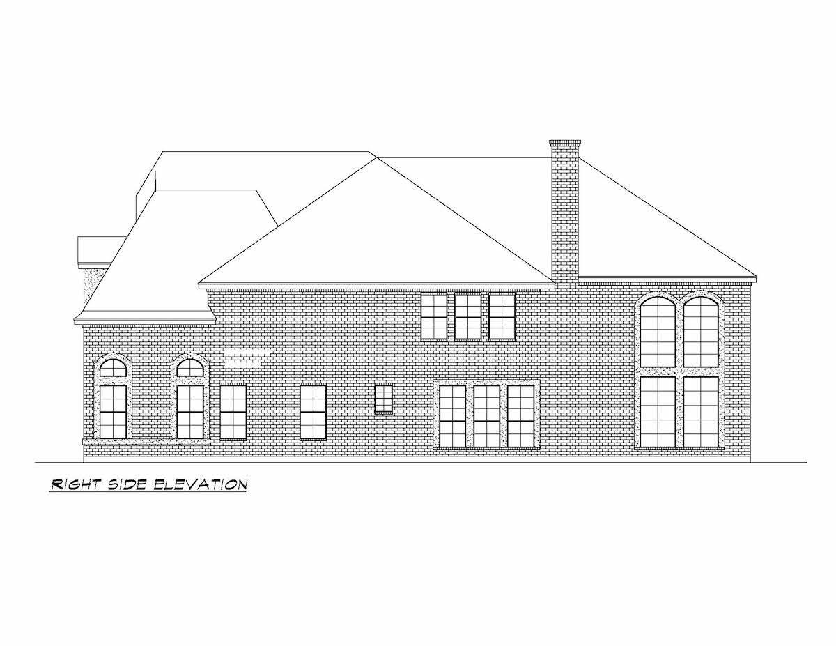 Home Plan Right Elevation of this 5-Bedroom,5104 Sq Ft Plan -195-1370