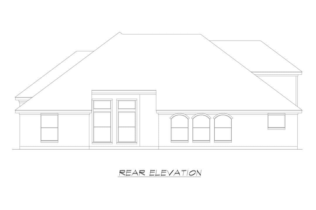 Home Plan Rear Elevation of this 4-Bedroom,3165 Sq Ft Plan -195-1371