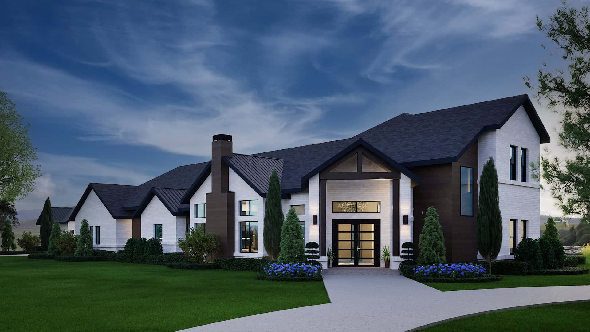 Home at Night of this 4-Bedroom,4663 Sq Ft Plan -195-1372