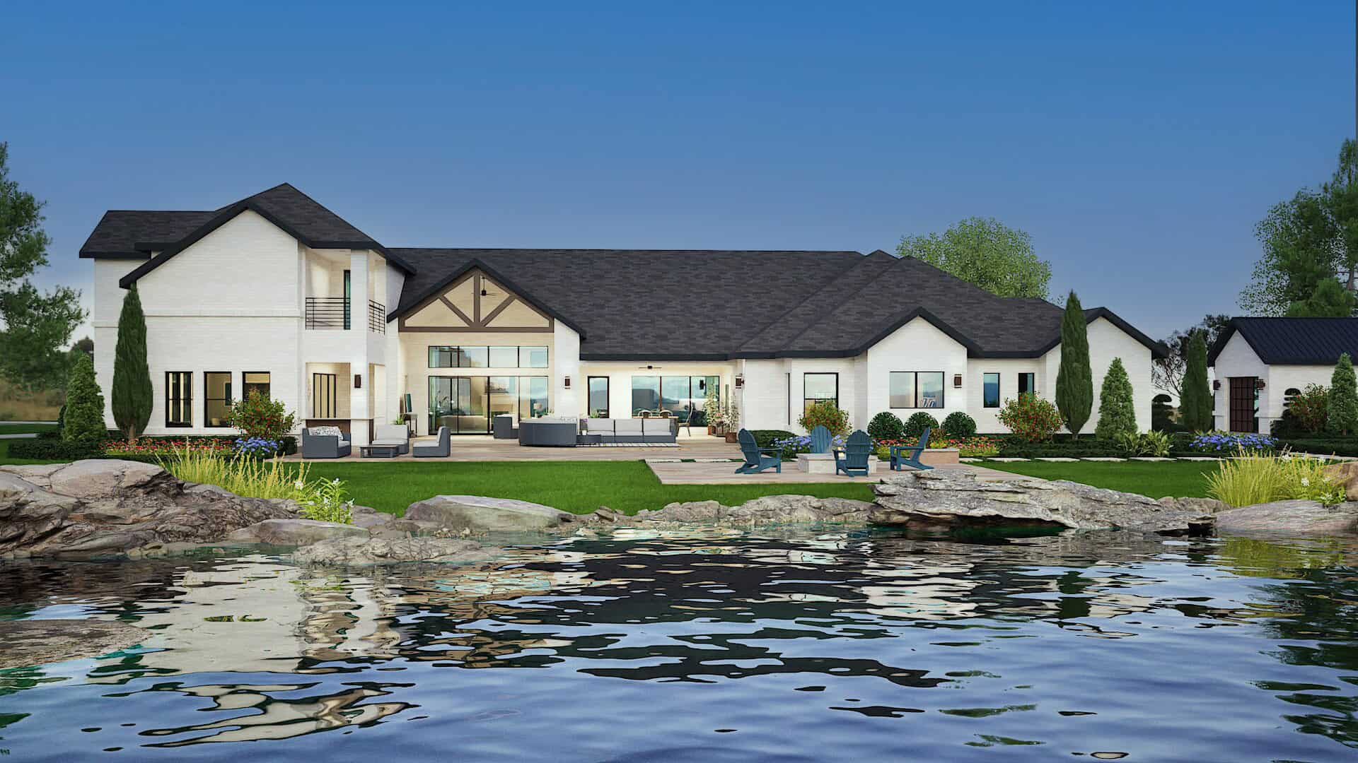 Rear View of this 4-Bedroom,4663 Sq Ft Plan -195-1372