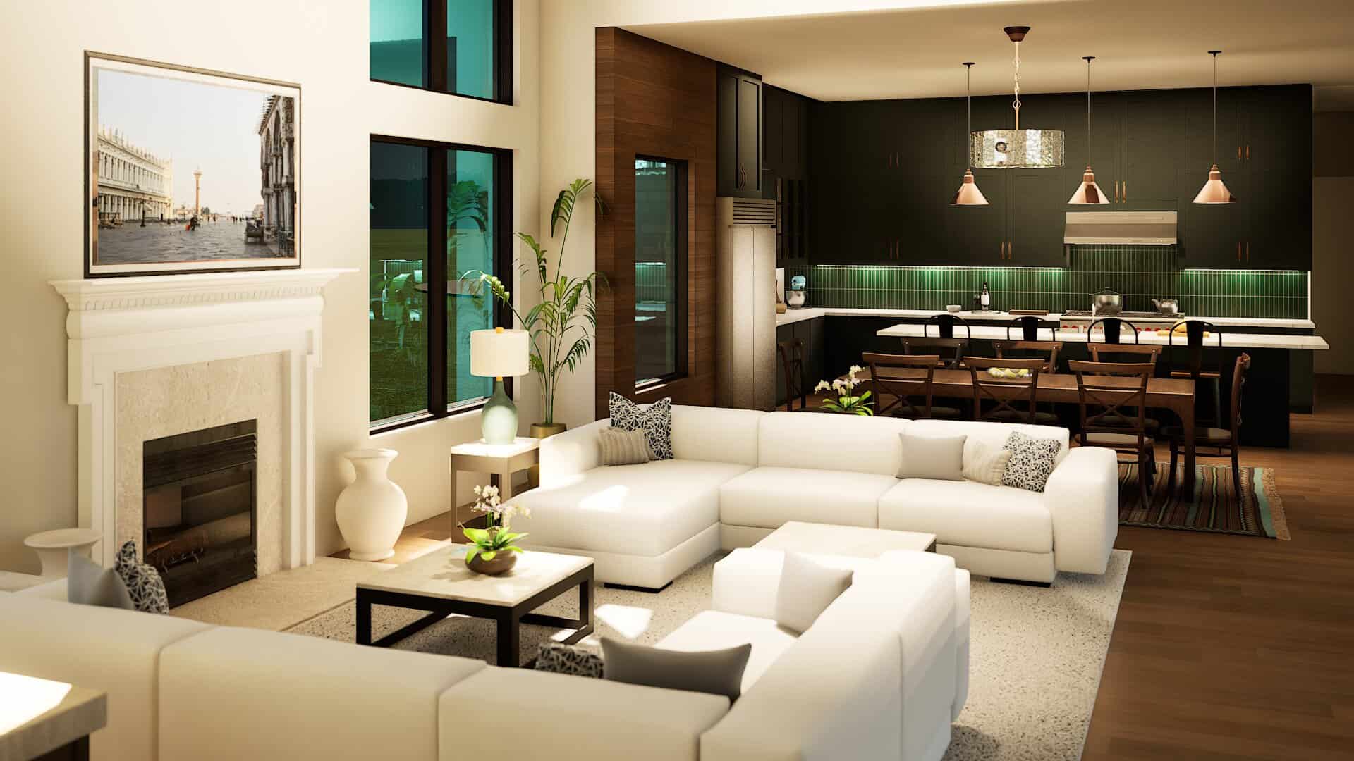 Living Room of this 4-Bedroom,4663 Sq Ft Plan -195-1372