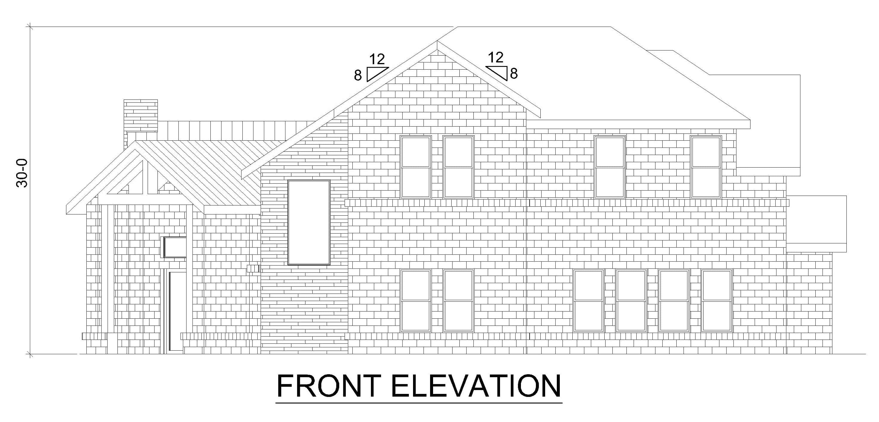 Home Plan Front Elevation of this 4-Bedroom,4663 Sq Ft Plan -195-1372