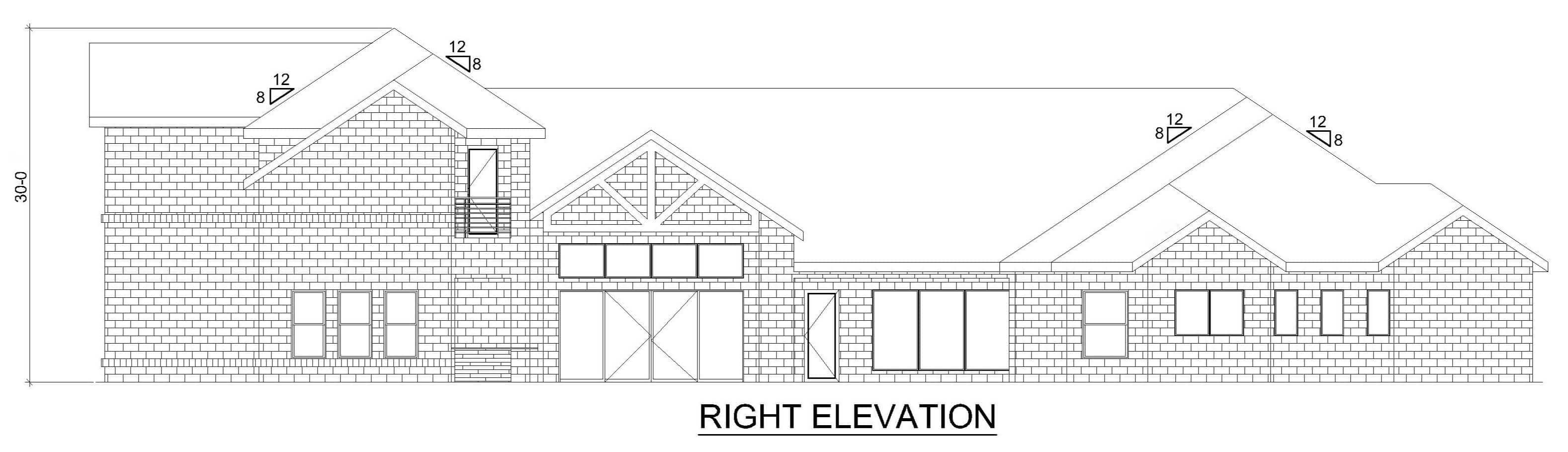 Home Plan Right Elevation of this 4-Bedroom,4663 Sq Ft Plan -195-1372