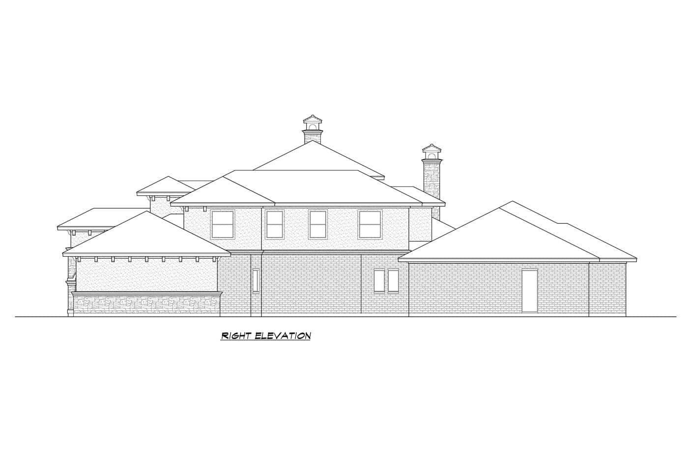 Home Plan Right Elevation of this 5-Bedroom,5443 Sq Ft Plan -195-1374