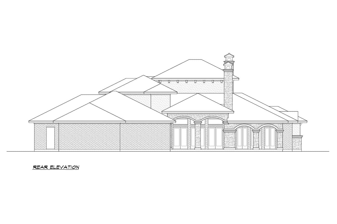 Home Plan Rear Elevation of this 5-Bedroom,5443 Sq Ft Plan -195-1374