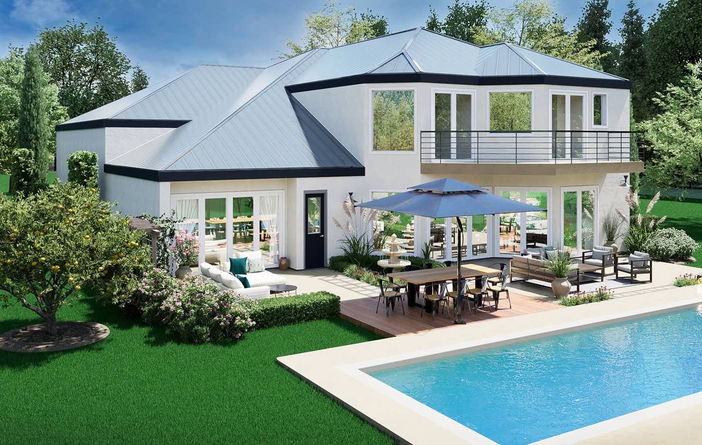 Rear View of this 4-Bedroom,4755 Sq Ft Plan -195-1375