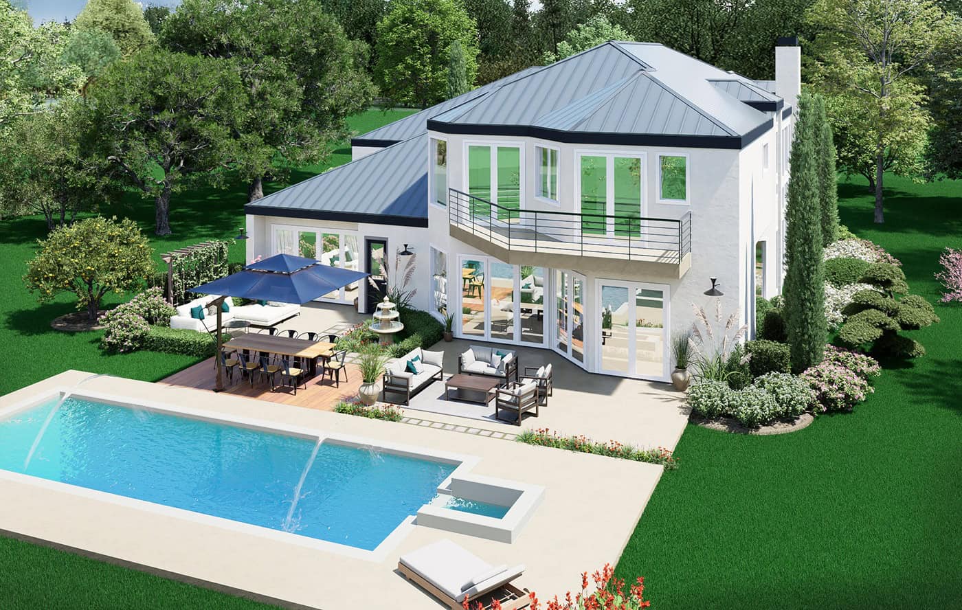 Rear View of this 4-Bedroom,4755 Sq Ft Plan -195-1375