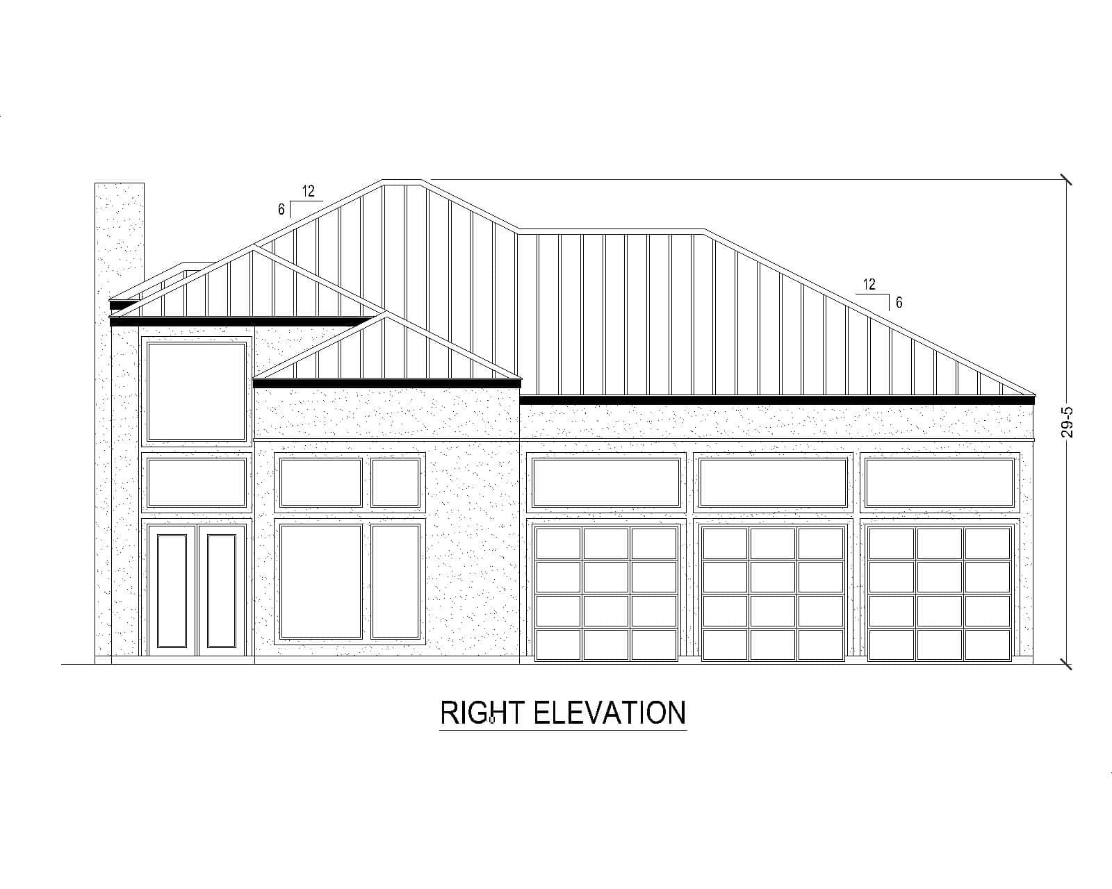 Home Plan Right Elevation of this 4-Bedroom,4755 Sq Ft Plan -195-1375