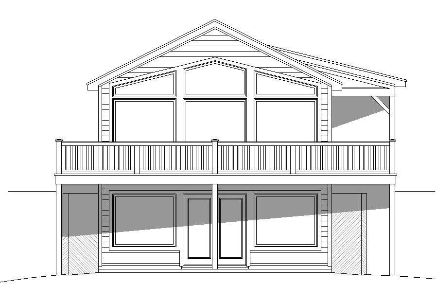 Home Plan Front Elevation of this 1-Bedroom,765 Sq Ft Plan -196-1001