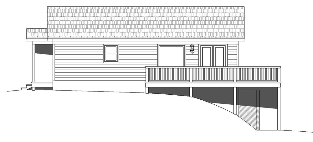 Home Plan Left Elevation of this 1-Bedroom,765 Sq Ft Plan -196-1001