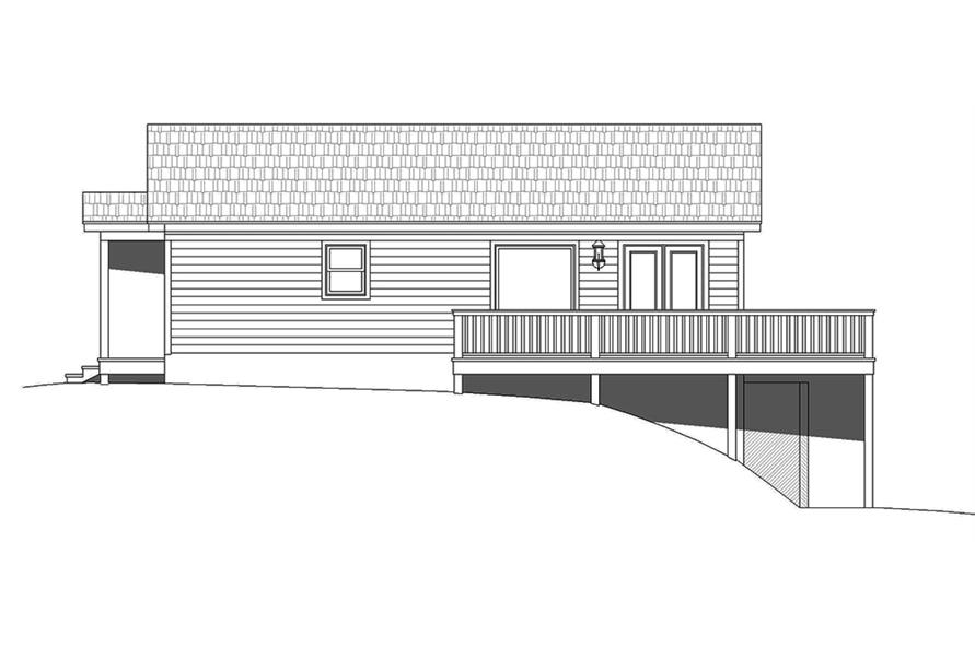 Home Plan Left Elevation of this 1-Bedroom,765 Sq Ft Plan -196-1001