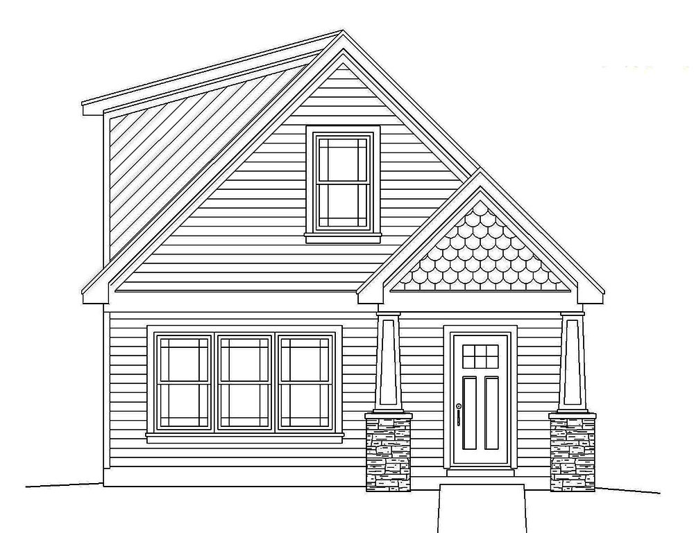 Home Plan Front Elevation of this 3-Bedroom,1754 Sq Ft Plan -196-1004