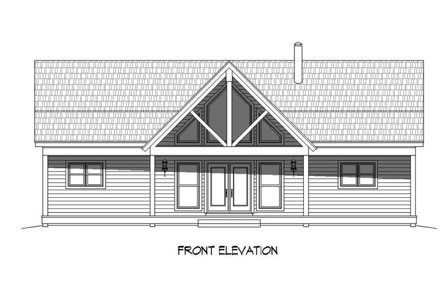 Home Plan Front Elevation of this 2-Bedroom,1500 Sq Ft Plan -196-1014