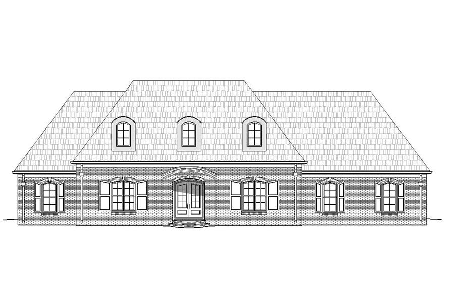 Home Plan Front Elevation of this 5-Bedroom,5444 Sq Ft Plan -196-1026