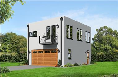 2-Bedroom, 820 Sq Ft Garage w/Apartments House - Plan #196-1030 - Front Exterior
