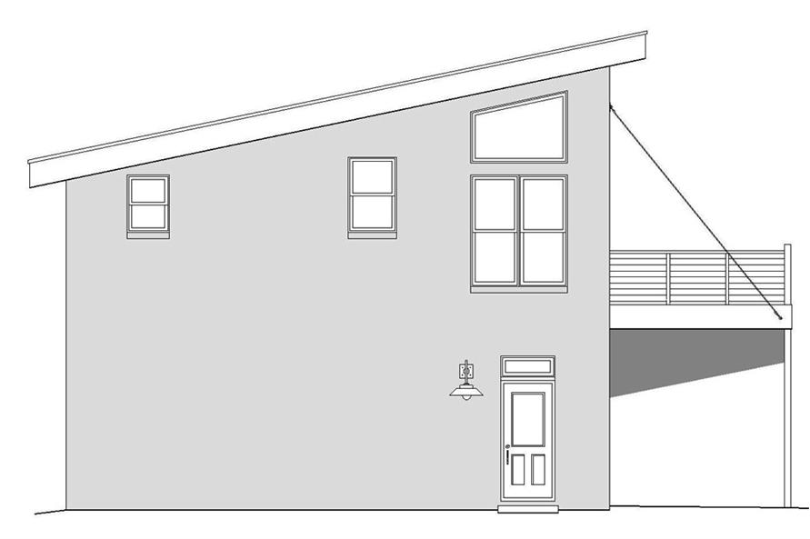 Home Plan Left Elevation of this 1-Bedroom,881 Sq Ft Plan -196-1036