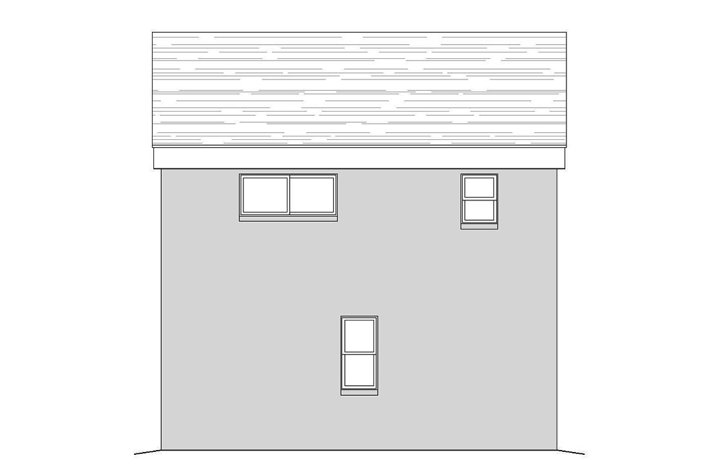 Home Plan Rear Elevation of this 1-Bedroom,881 Sq Ft Plan -196-1036
