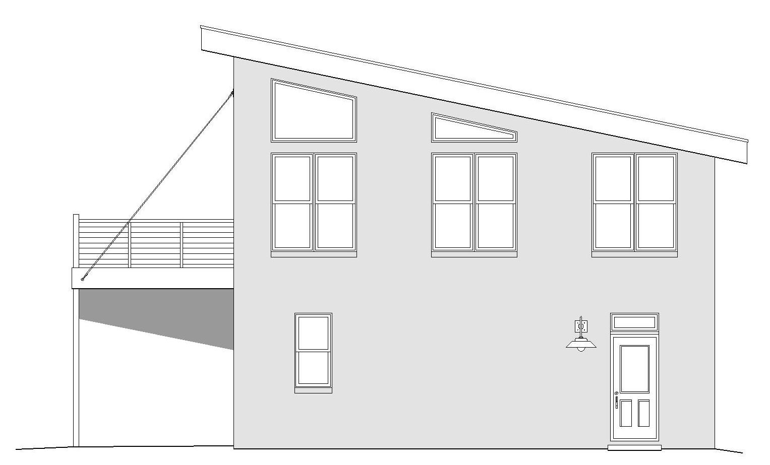Home Plan Right Elevation of this 1-Bedroom,881 Sq Ft Plan -196-1036