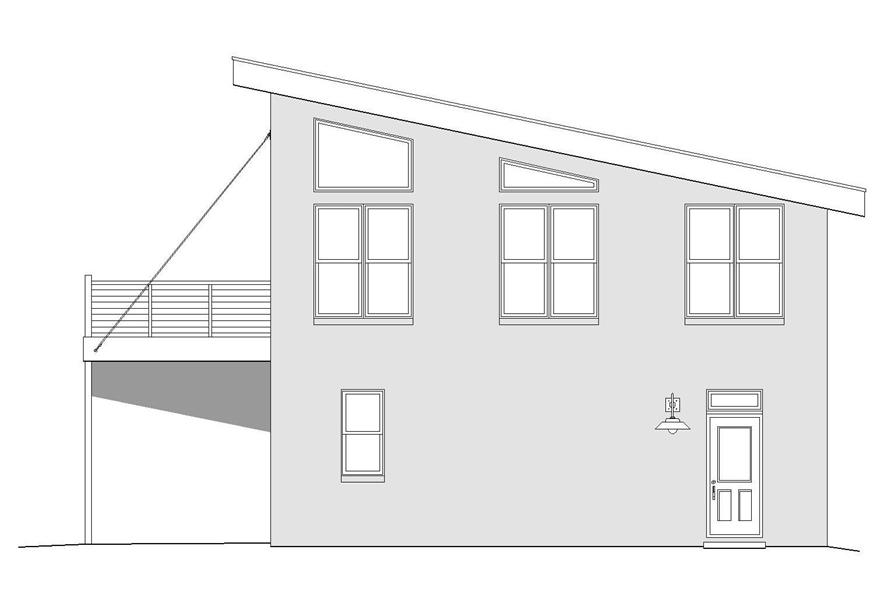 Home Plan Right Elevation of this 1-Bedroom,881 Sq Ft Plan -196-1036