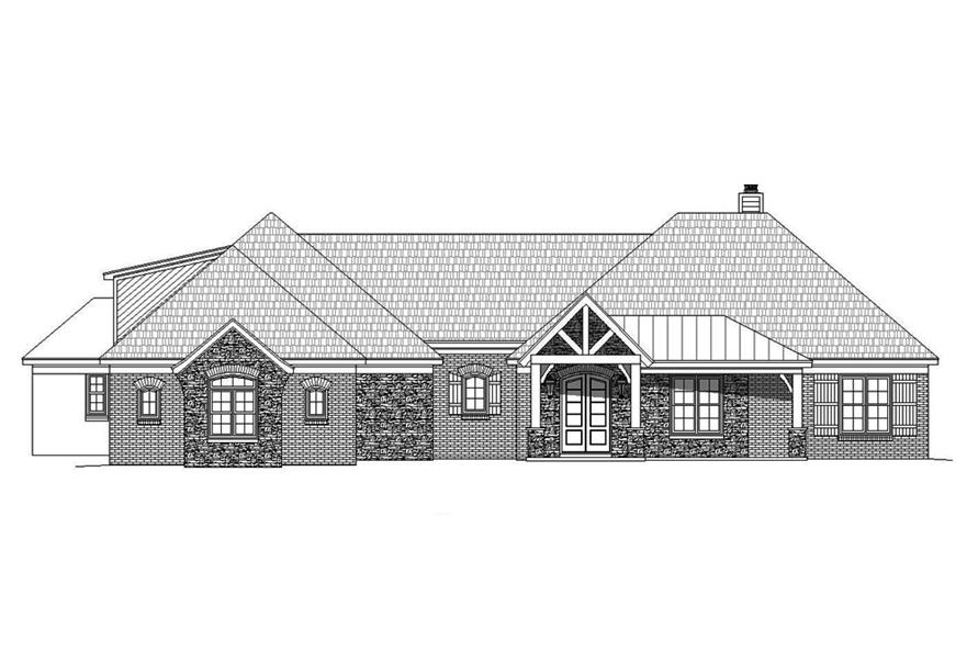 196-1038: Home Plan Front Elevation
