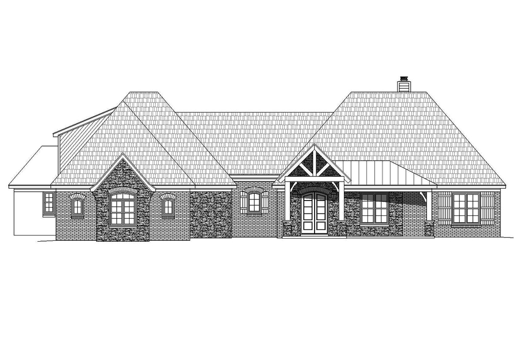 Home Plan Front Elevation of this 4-Bedroom,3445 Sq Ft Plan -196-1040