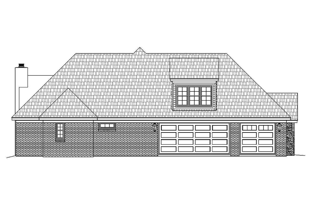 Home Plan Left Elevation of this 4-Bedroom,3445 Sq Ft Plan -196-1040