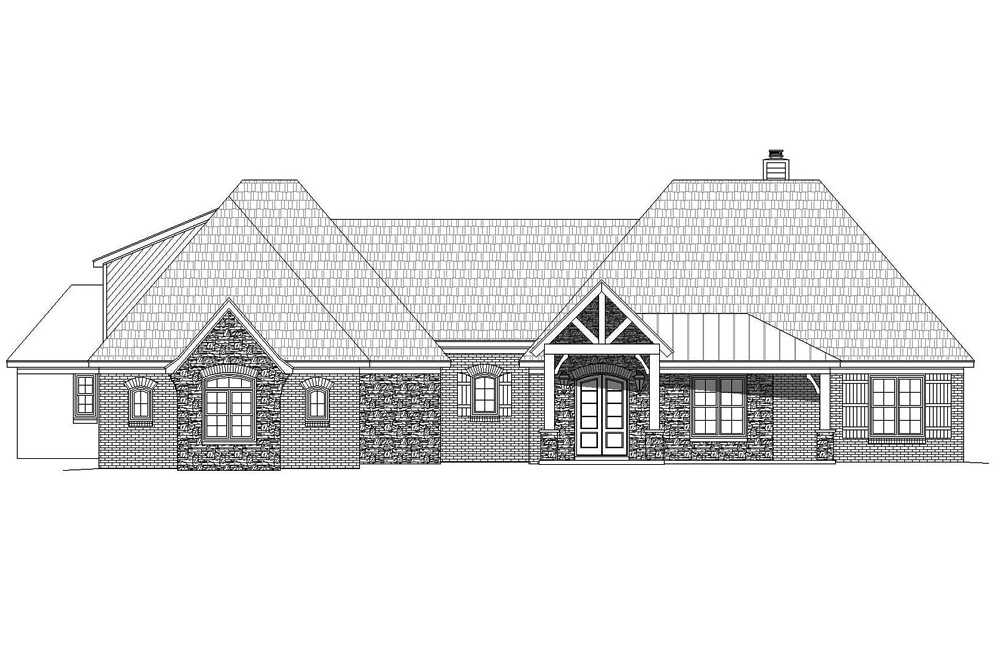 Home Plan Front Elevation of this 3-Bedroom,2700 Sq Ft Plan -196-1041