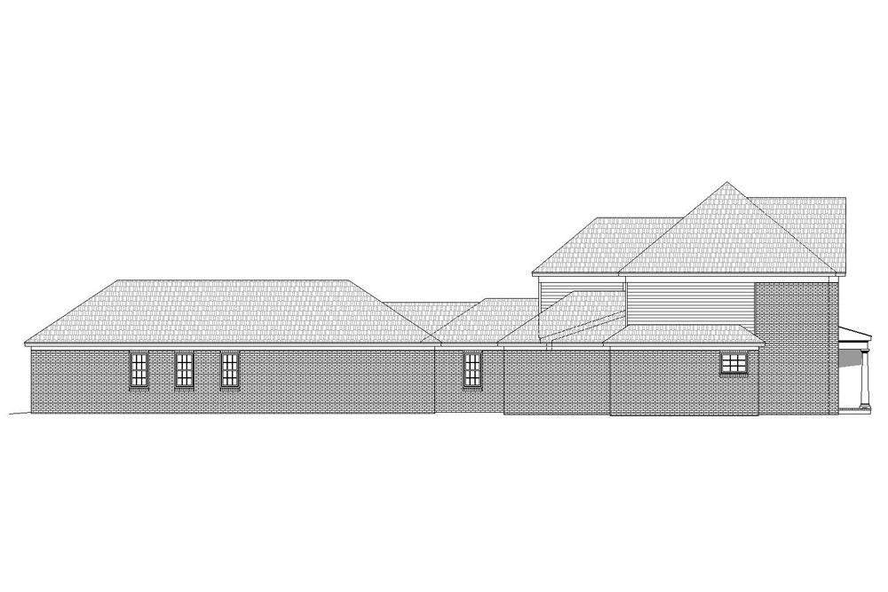 Home Plan Left Elevation of this 4-Bedroom,5130 Sq Ft Plan -196-1043