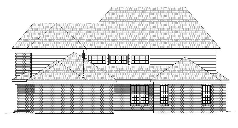 Home Plan Rear Elevation of this 4-Bedroom,5130 Sq Ft Plan -196-1043