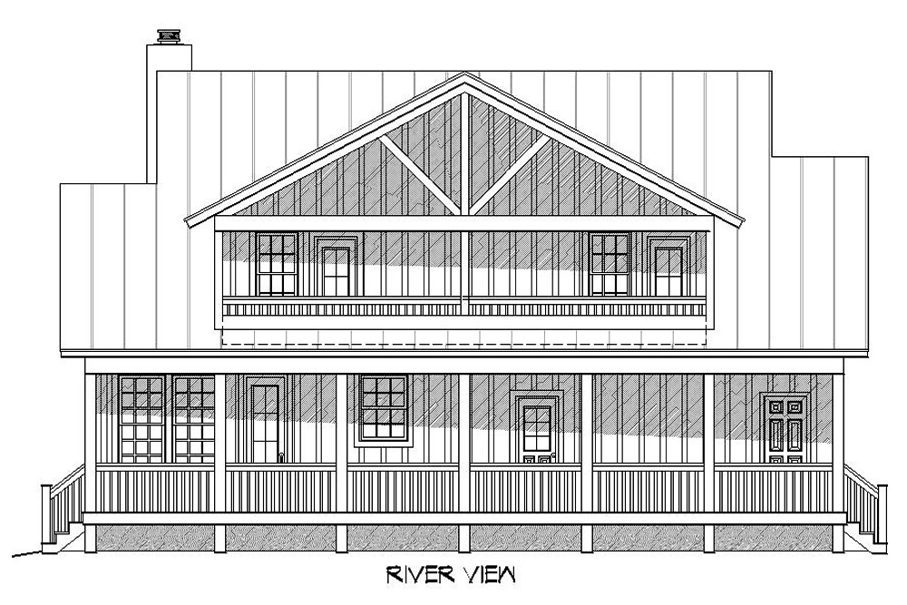 Home Plan Rear Elevation of this 3-Bedroom,1973 Sq Ft Plan -196-1046