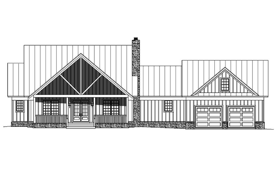 196-1059: Home Plan Front Elevation