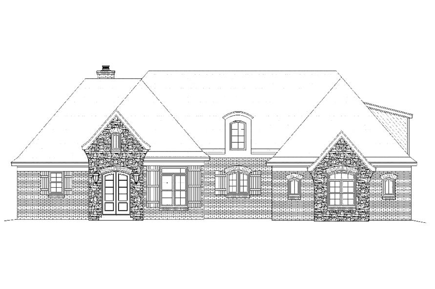 Home Plan Front Elevation of this 4-Bedroom,3500 Sq Ft Plan -196-1062
