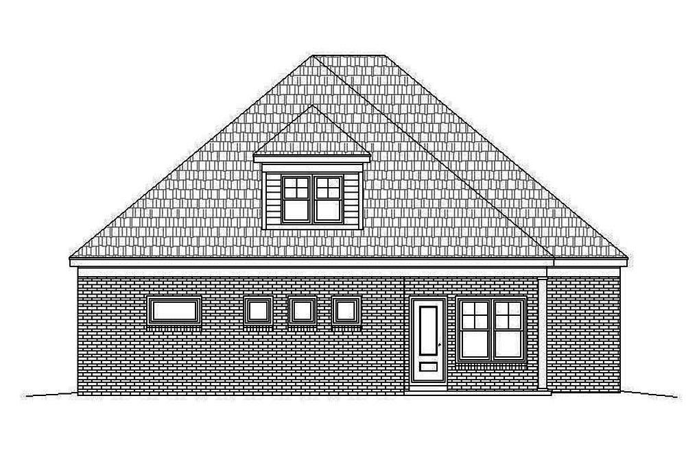 Home Plan Rear Elevation of this 4-Bedroom,2950 Sq Ft Plan -196-1064
