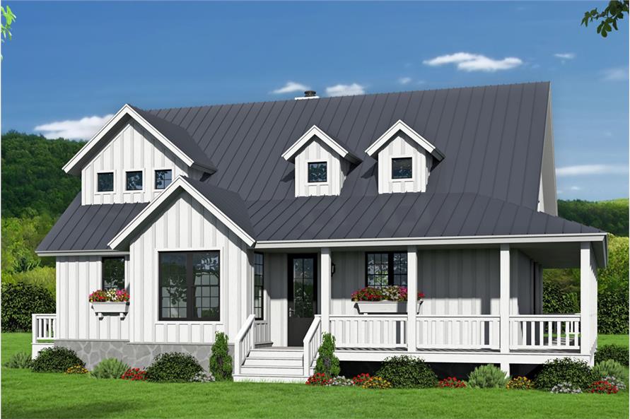 Front View of this 3-Bedroom, 2095 Sq Ft Plan - 196-1065