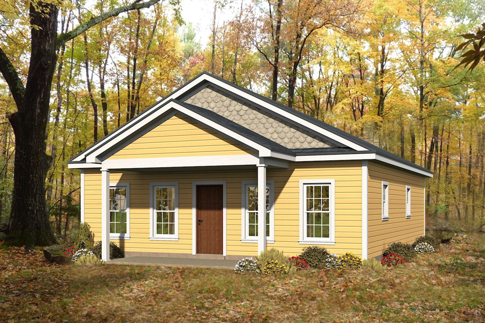 Front View of this 2-Bedroom, 1050 Sq Ft Plan - 196-1069