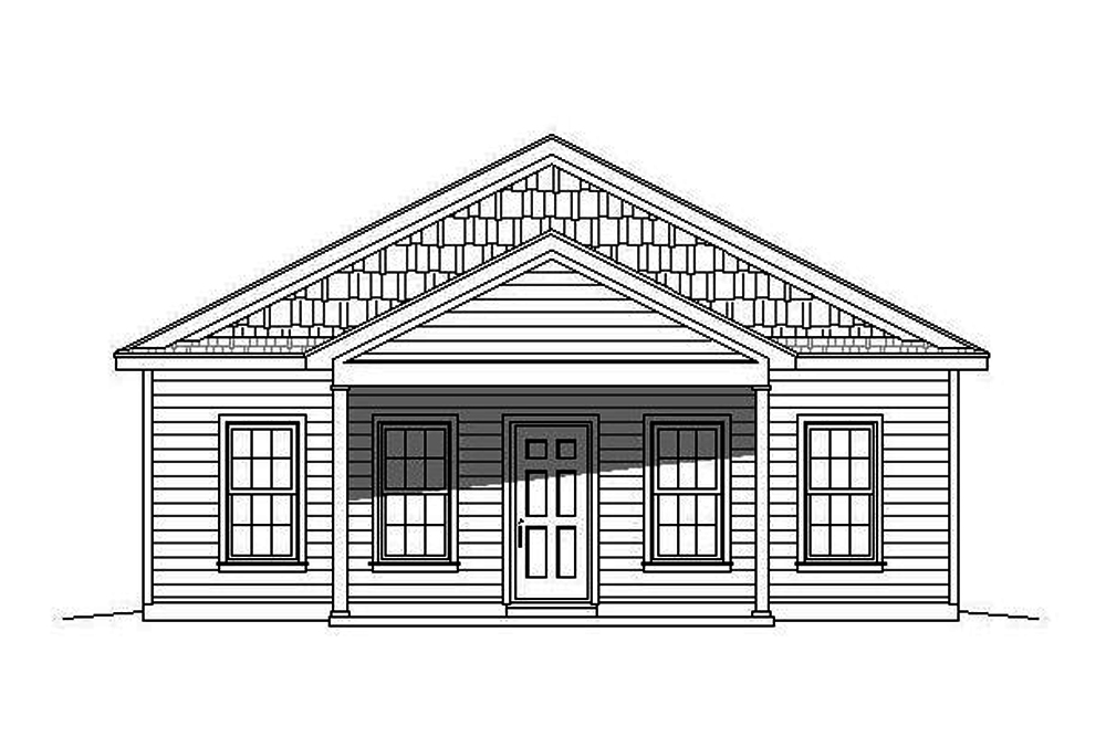 Home Plan Front Elevation of this 2-Bedroom,1050 Sq Ft Plan -196-1069
