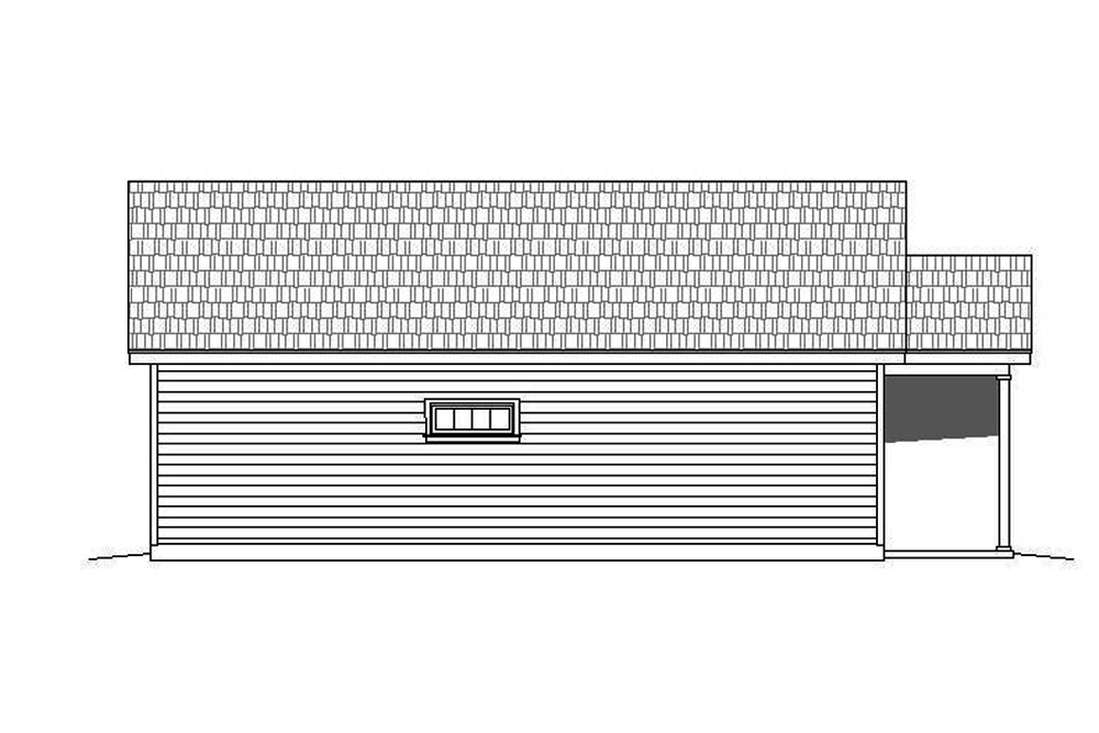 Home Plan Left Elevation of this 2-Bedroom,1050 Sq Ft Plan -196-1069