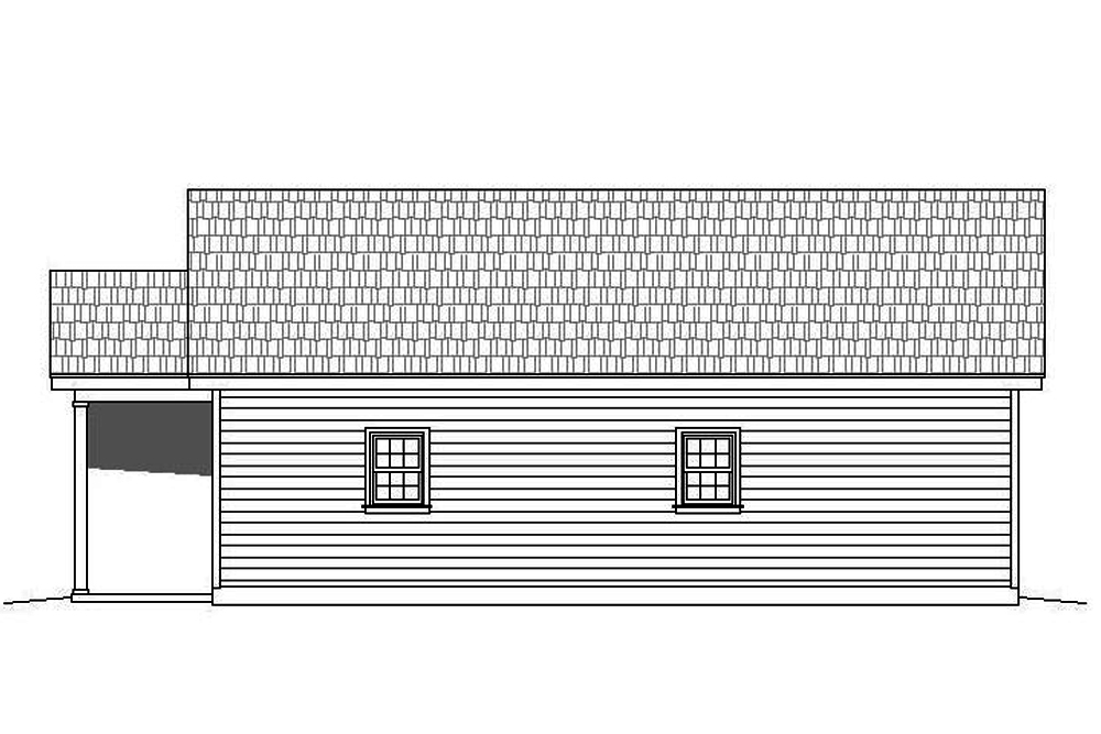 Home Plan Right Elevation of this 2-Bedroom,1050 Sq Ft Plan -196-1069