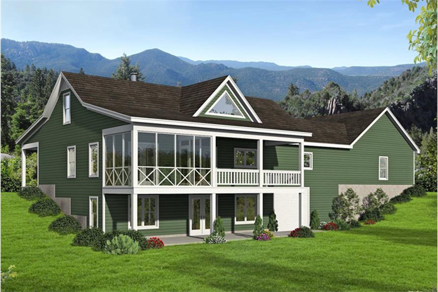 Rear View of this 2-Bedroom, 1650 Sq Ft Plan - 196-1072