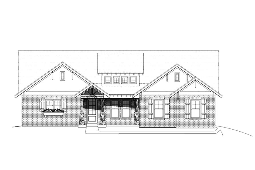 Home Plan Front Elevation of this 3-Bedroom,2500 Sq Ft Plan -196-1074