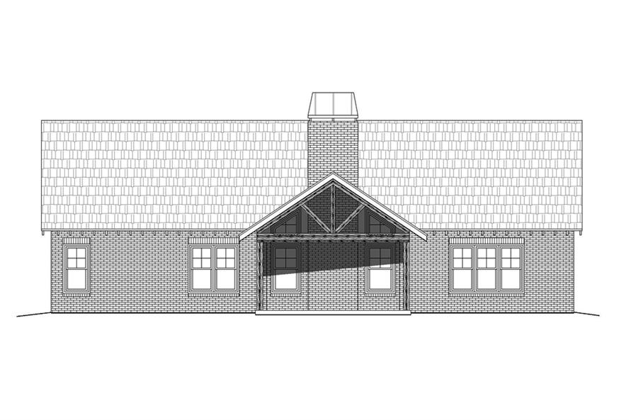 Home Plan Rear Elevation of this 3-Bedroom,2500 Sq Ft Plan -196-1074