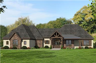 3-Bedroom, 2895 Sq Ft Traditional House Plan - 196-1078 - Front Exterior