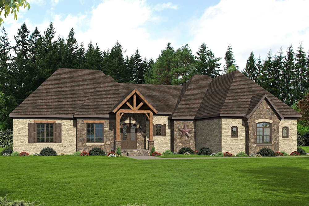 Front View of this 3-Bedroom, 3452 Sq Ft Plan - 196-1086