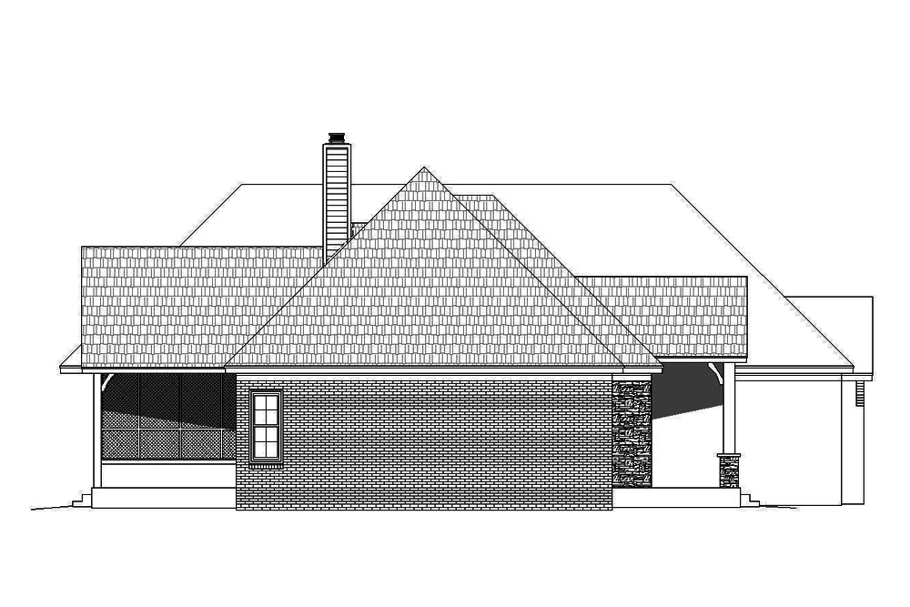 Home Plan Left Elevation of this 3-Bedroom,3452 Sq Ft Plan -196-1086