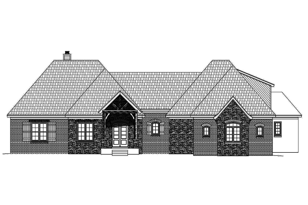 Home Plan Front Elevation of this 3-Bedroom,3452 Sq Ft Plan -196-1086