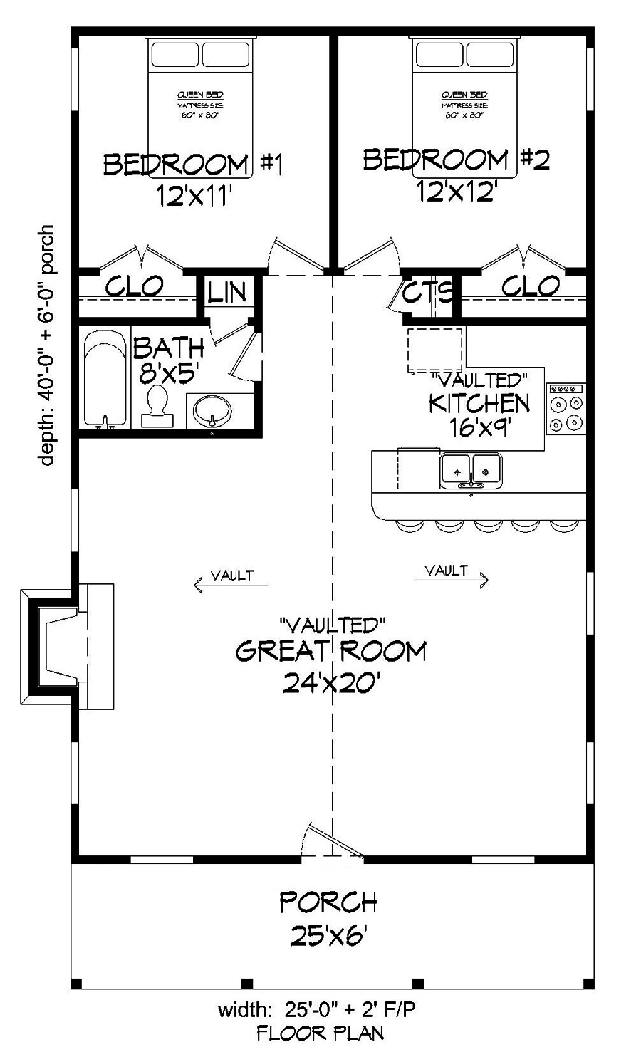 Floor Plan First Story of Ranch Plan #196-1087