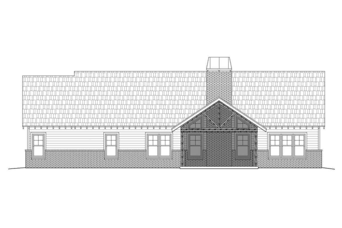 Home Plan Rear Elevation of this 4-Bedroom,2512 Sq Ft Plan -196-1091