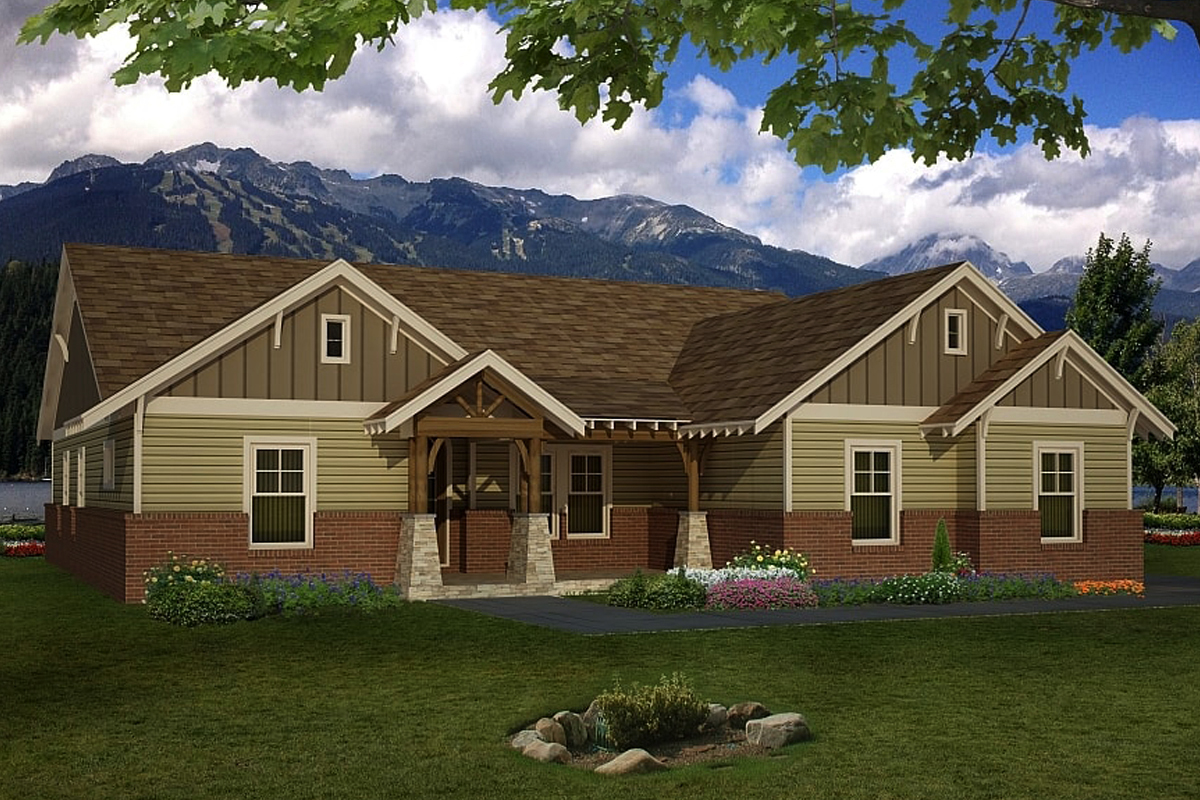 Front View of this 4-Bedroom, 2512 Sq Ft Plan - 196-1091
