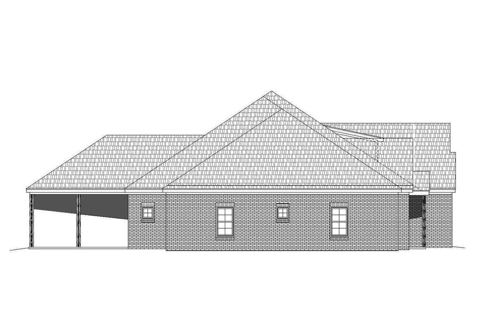 Home Plan Left Elevation of this 3-Bedroom,3585 Sq Ft Plan -196-1093